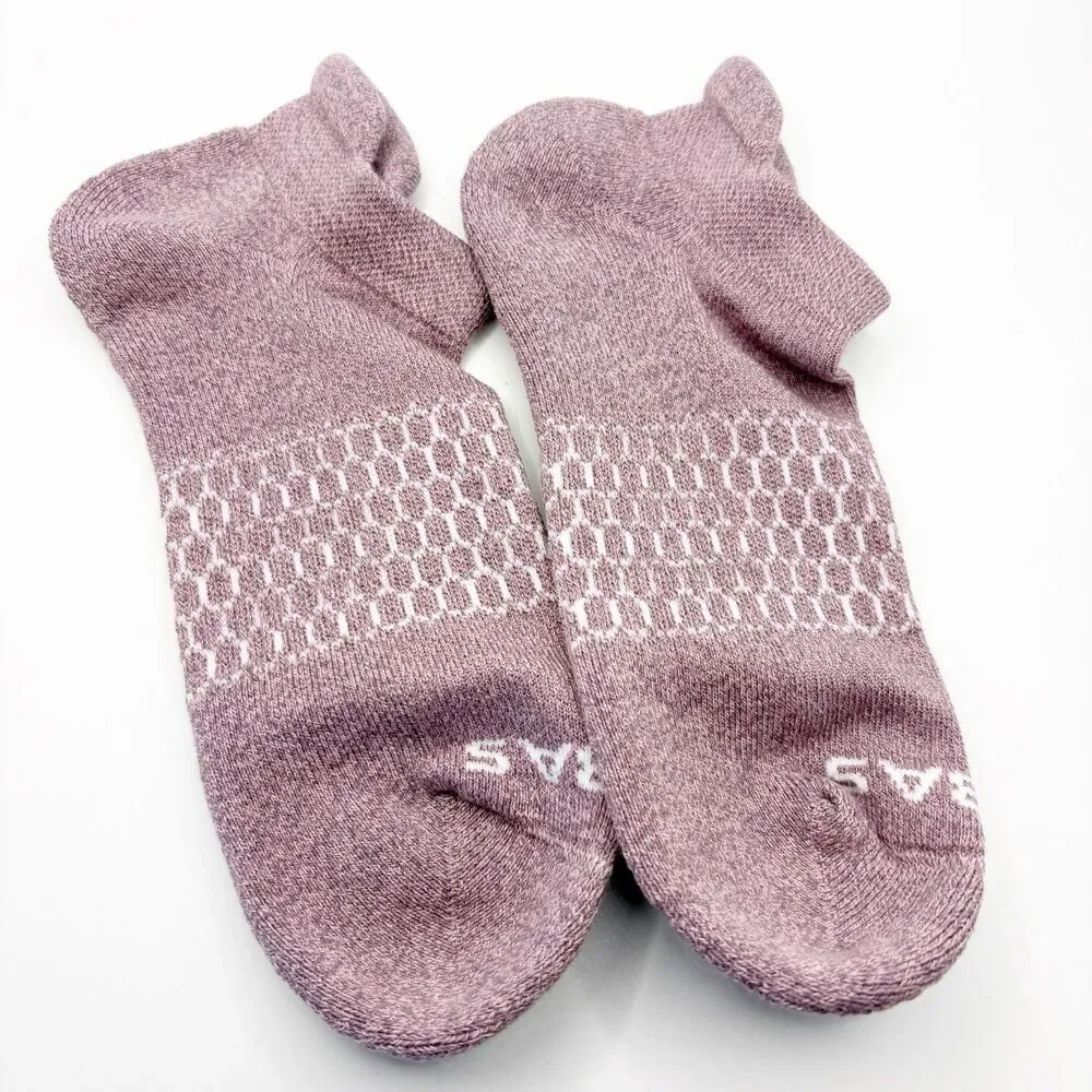 Bombas Solid Honeycomb Ankle Socks Purple 1 Pair Women Medium